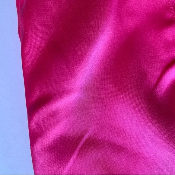 Oh Polly Sleek Satin Crop Top Bra Fairycore Glam Hot Pink size 2 US - Picture 7 of 7